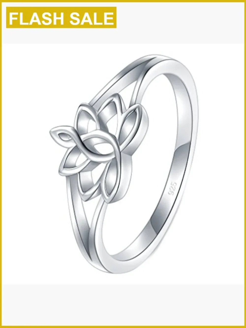 925 Sterling Silver Lotus Flower Ring, Wedding Band, Tarnish Resistant, Comfort
